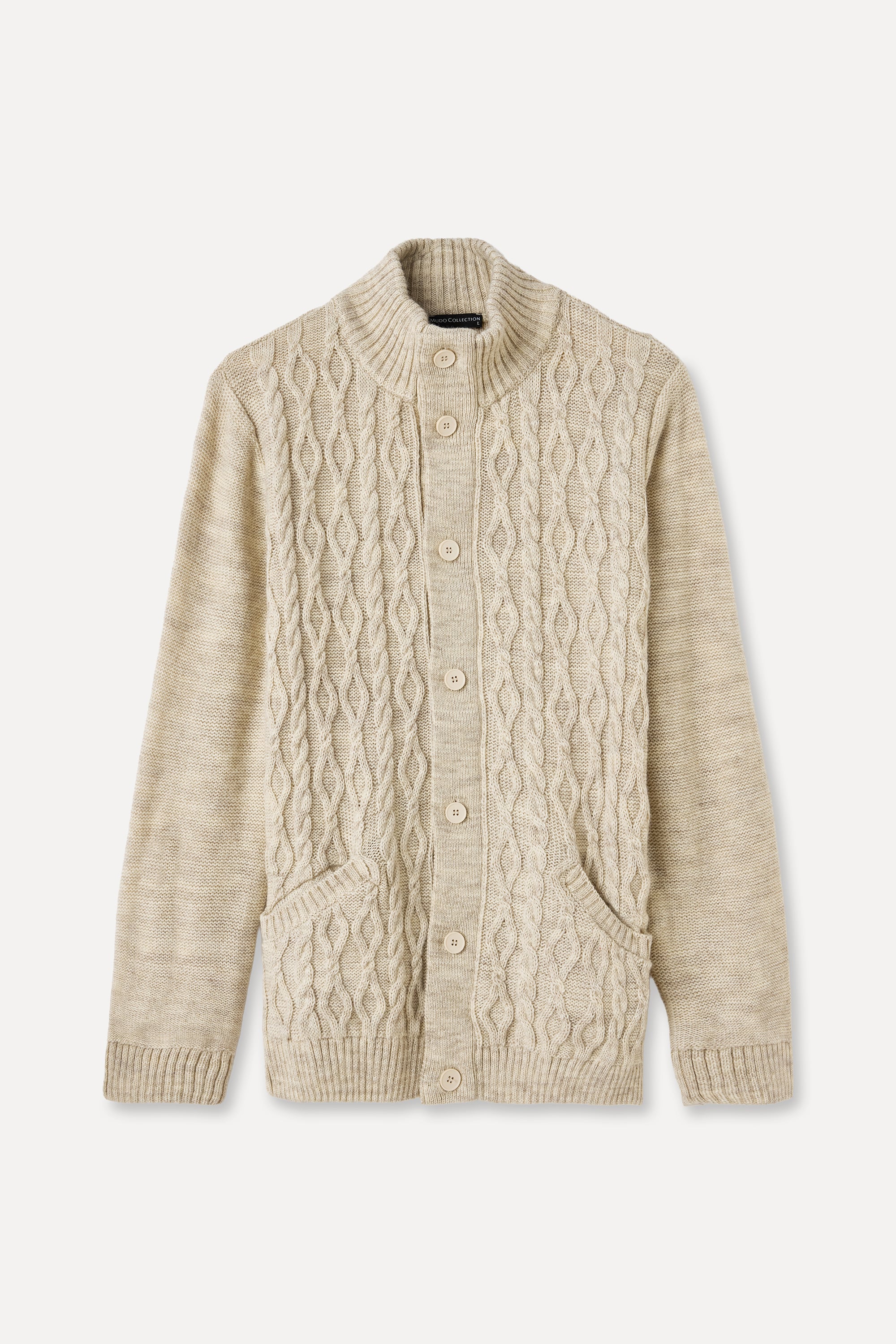 ÖRGÜLÜ DİK YAKA HIRKA