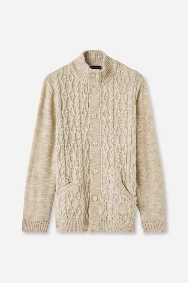 ÖRGÜLÜ DİK YAKA HIRKA