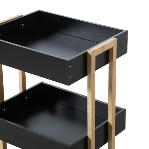  BOHO SİYAH TEZGAHLI 4 KATLI ETAJER