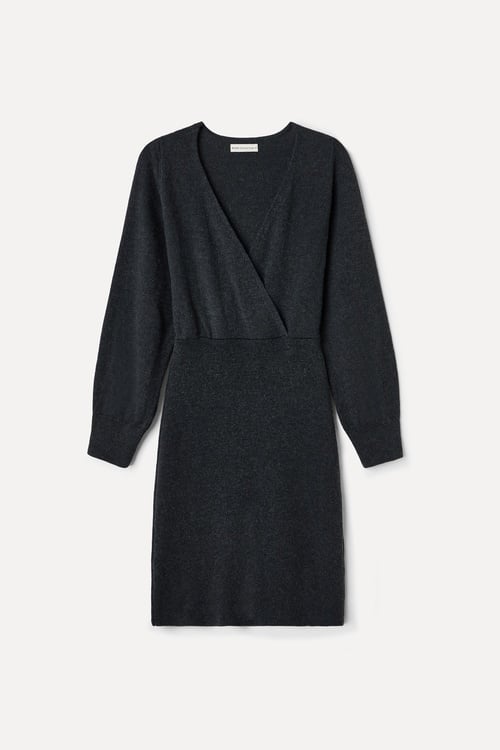 ANVELOP YAKA TRİKO MİNİ ELBİSE