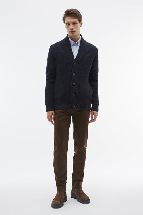 ÖRGÜLÜ YÜN KARIŞIMLI HIRKA