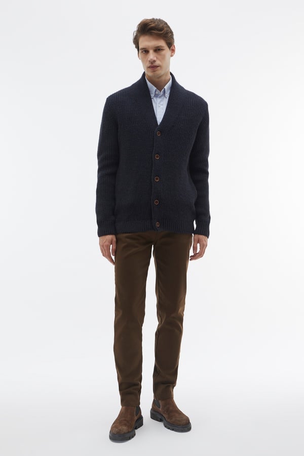 ÖRGÜLÜ YÜN KARIŞIMLI HIRKA