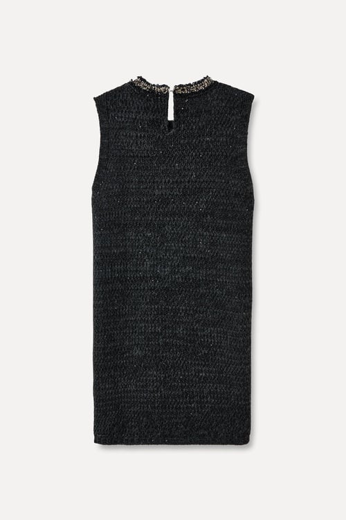 KOLSUZ ÖRME MİNİ ELBİSE