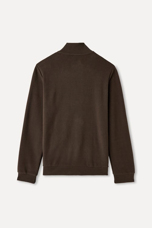 DİK YAKA FERMUARLI SWEATSHIRT