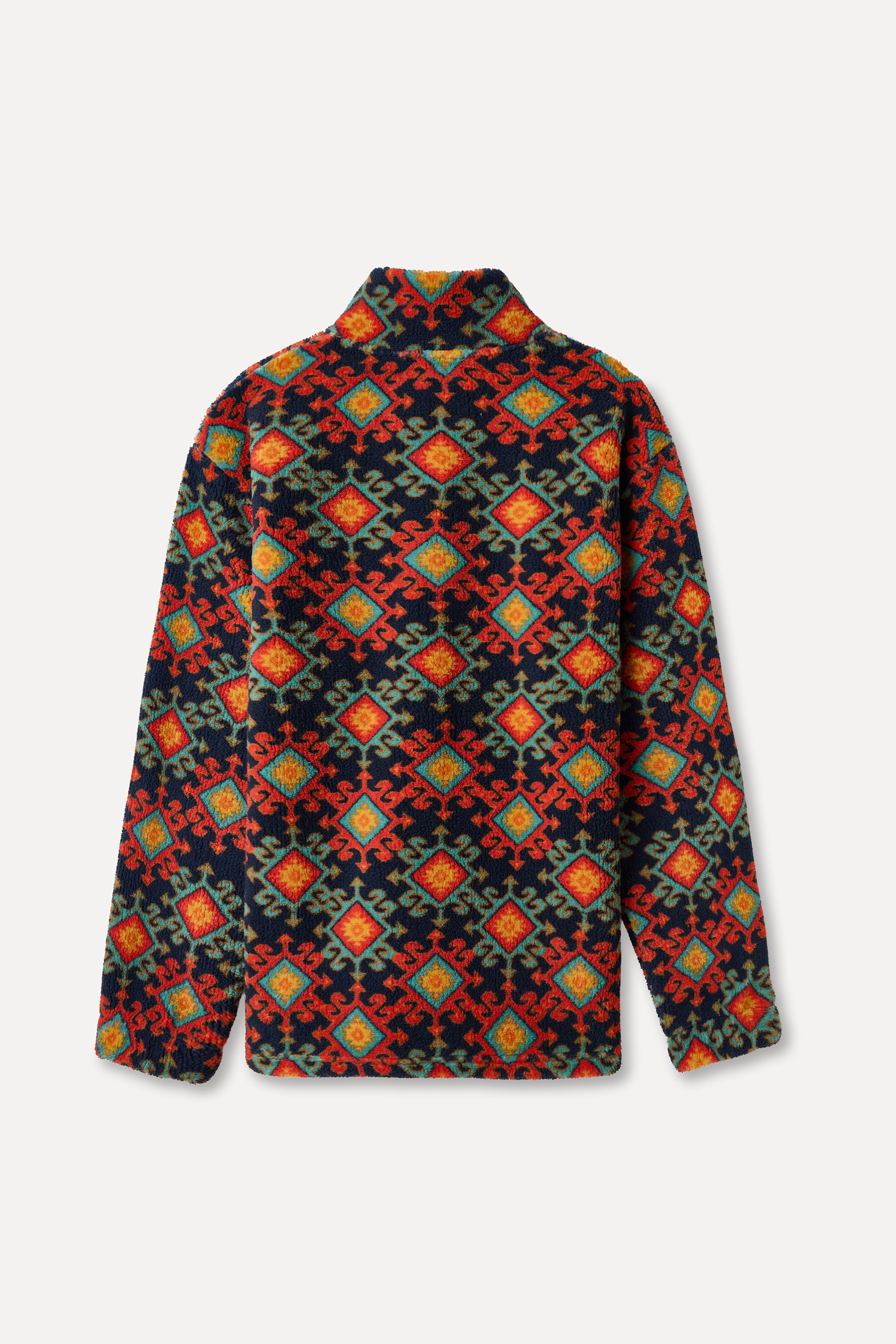 COMFORT FIT BASKILI DİK YAKA PELÜŞ SWEATSHIRT