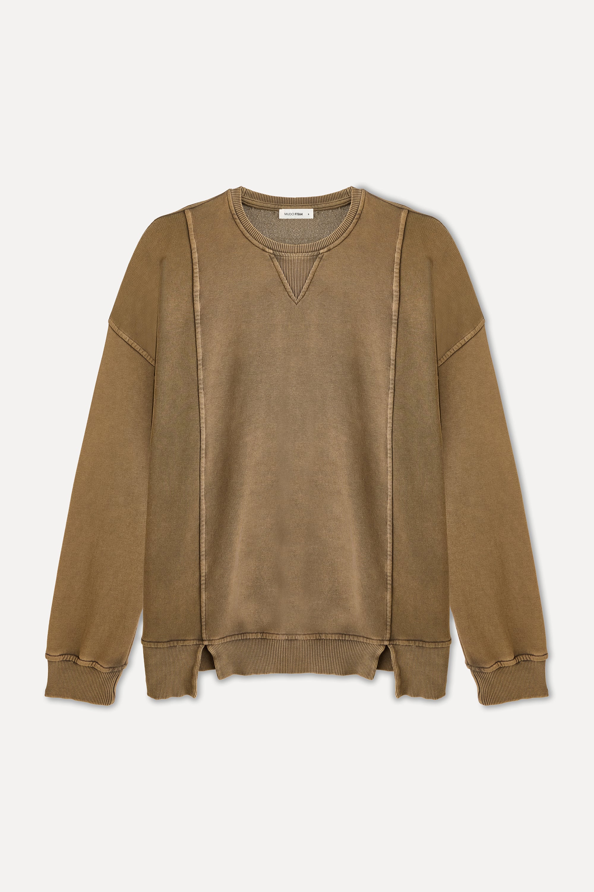 DİKİŞ DETAYLI BİSİKLET YAKA SWEATSHIRT