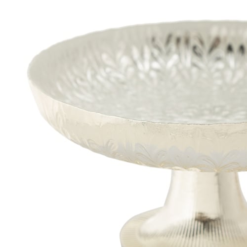 SILVER FLOWER AYAKLI SUNUM TABAĞI 21 CM