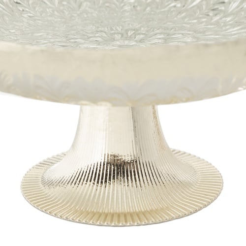  SILVER FLOWER AYAKLI SUNUM TABAĞI 21 CM