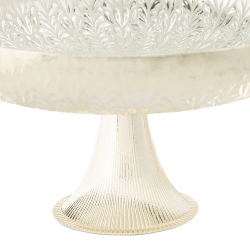 SILVER FLOWER AYAKLI SUNUM TABAĞI 28 CM