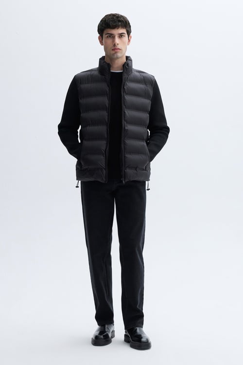  DİK YAKA KOL DETAYLI ŞİŞME MONT