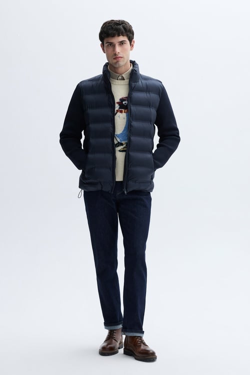  DİK YAKA KOL DETAYLI ŞİŞME MONT