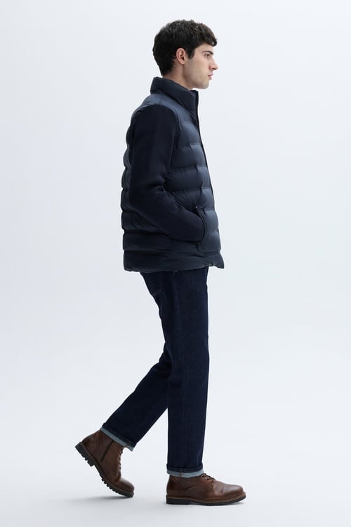  DİK YAKA KOL DETAYLI ŞİŞME MONT