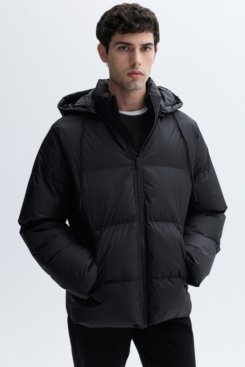 KAPİTONELİ KAPÜŞONLU PUFFER MONT