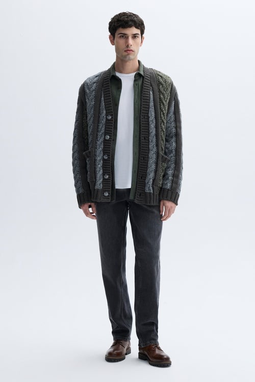 RENK BLOKLU LOOSE FIT V YAKA HIRKA