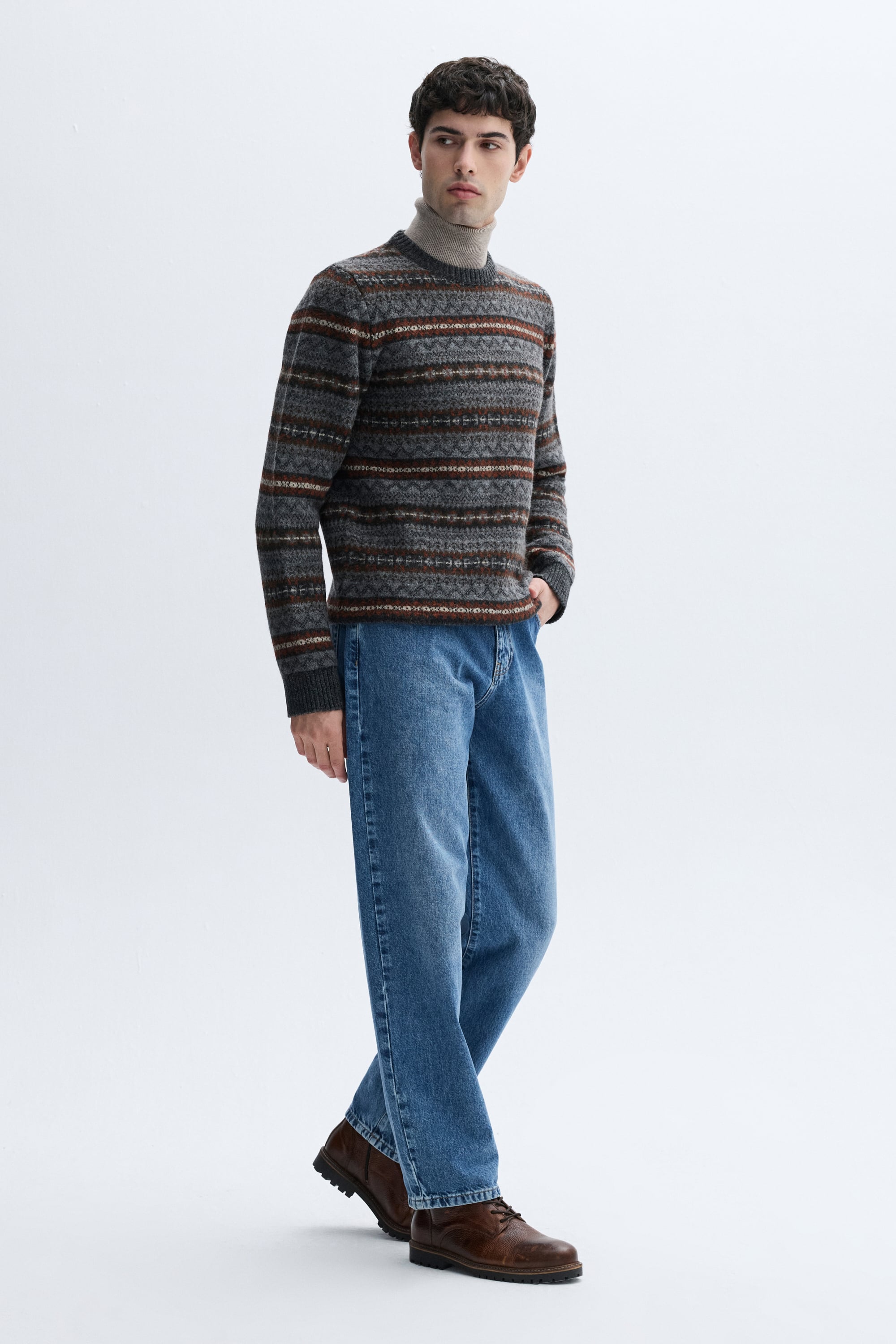 JAKARLI BİSİKLET YAKA KAZAK