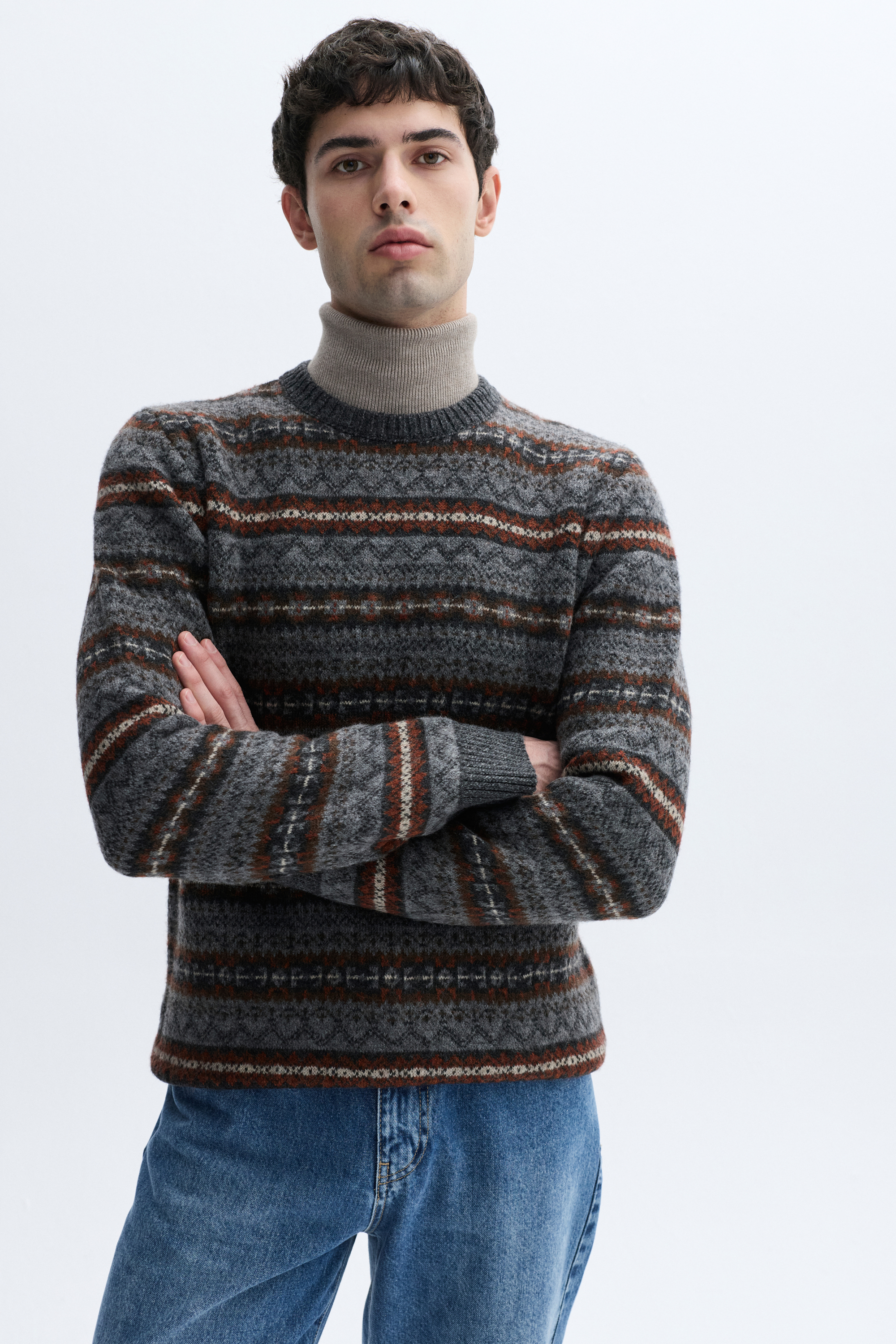 JAKARLI BİSİKLET YAKA KAZAK