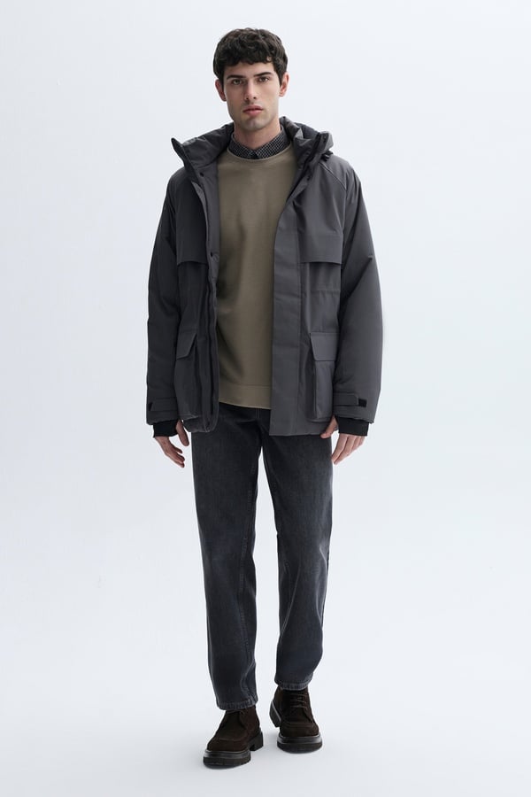 CEP DETAYLI KAPÜŞONLU MONT