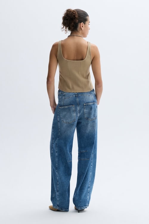 FITTED U YAKA FERMUARLI KOLSUZ BLUZ