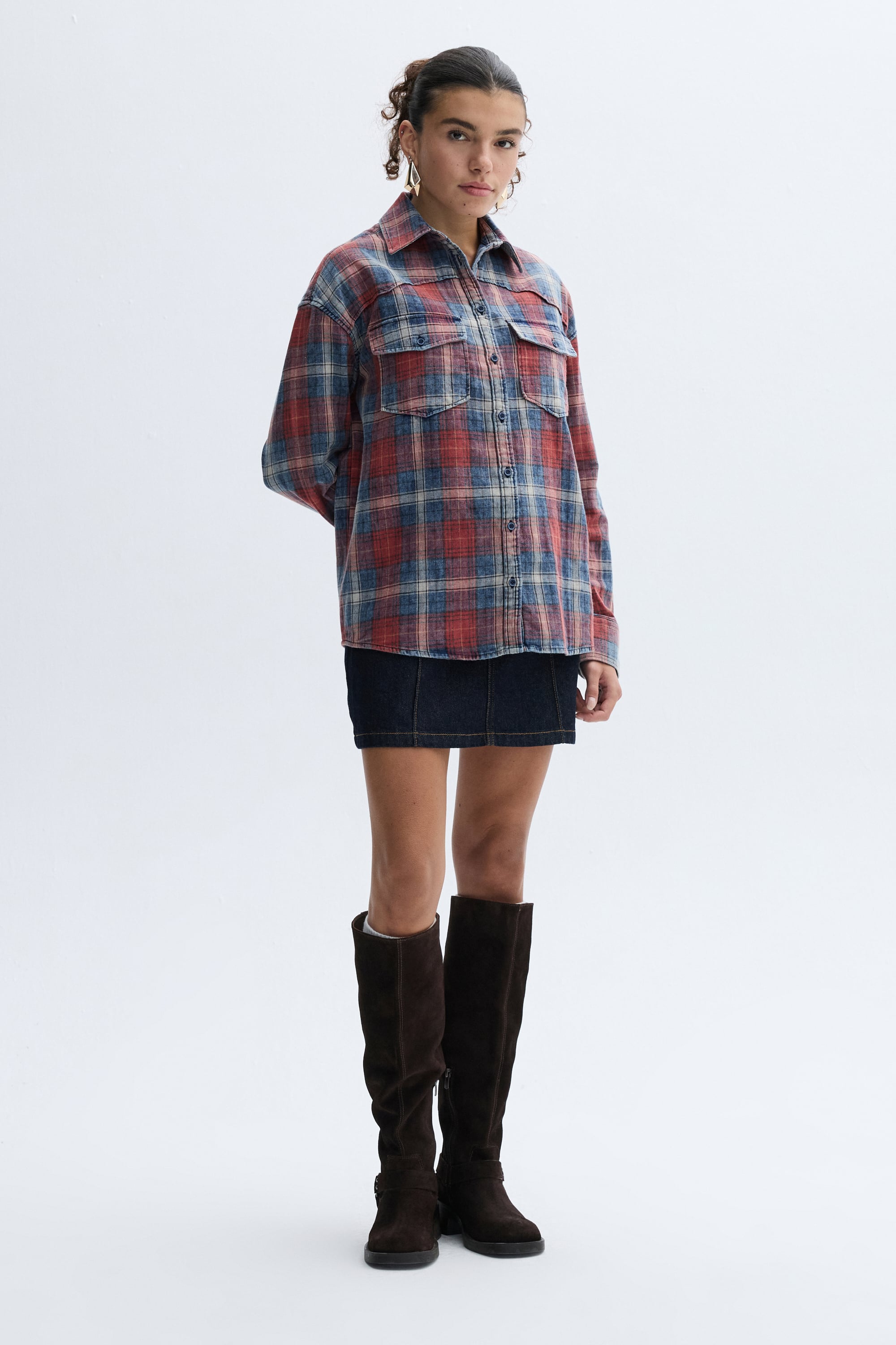 EKOSELİ ÇİFT CEPLİ OVERSIZE GÖMLEK