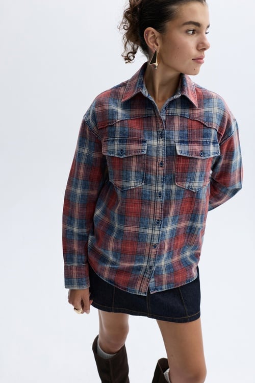 EKOSELİ ÇİFT CEPLİ OVERSIZE GÖMLEK