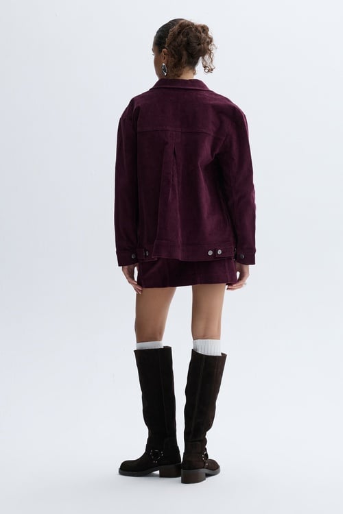 KEMER DETAYLI KADİFE DOKULU MİNİ ETEK