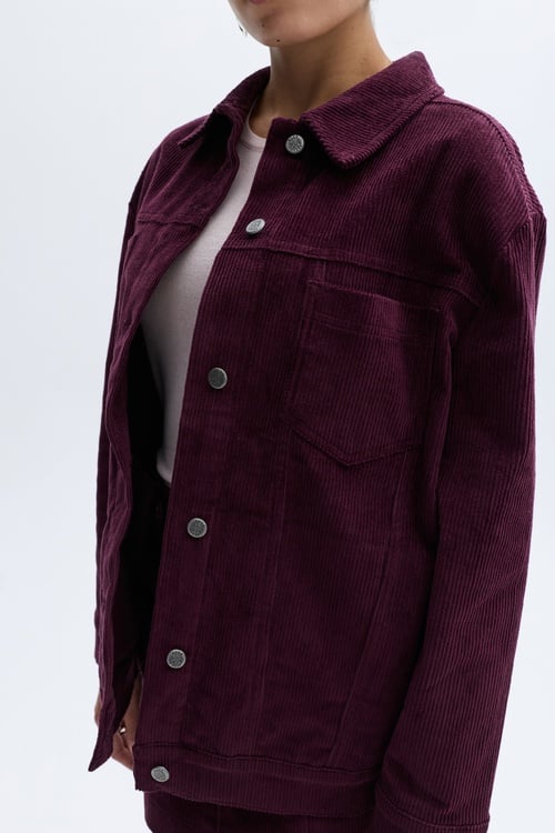 OVERSIZE KADİFE DOKULU TRUCKER CEKET