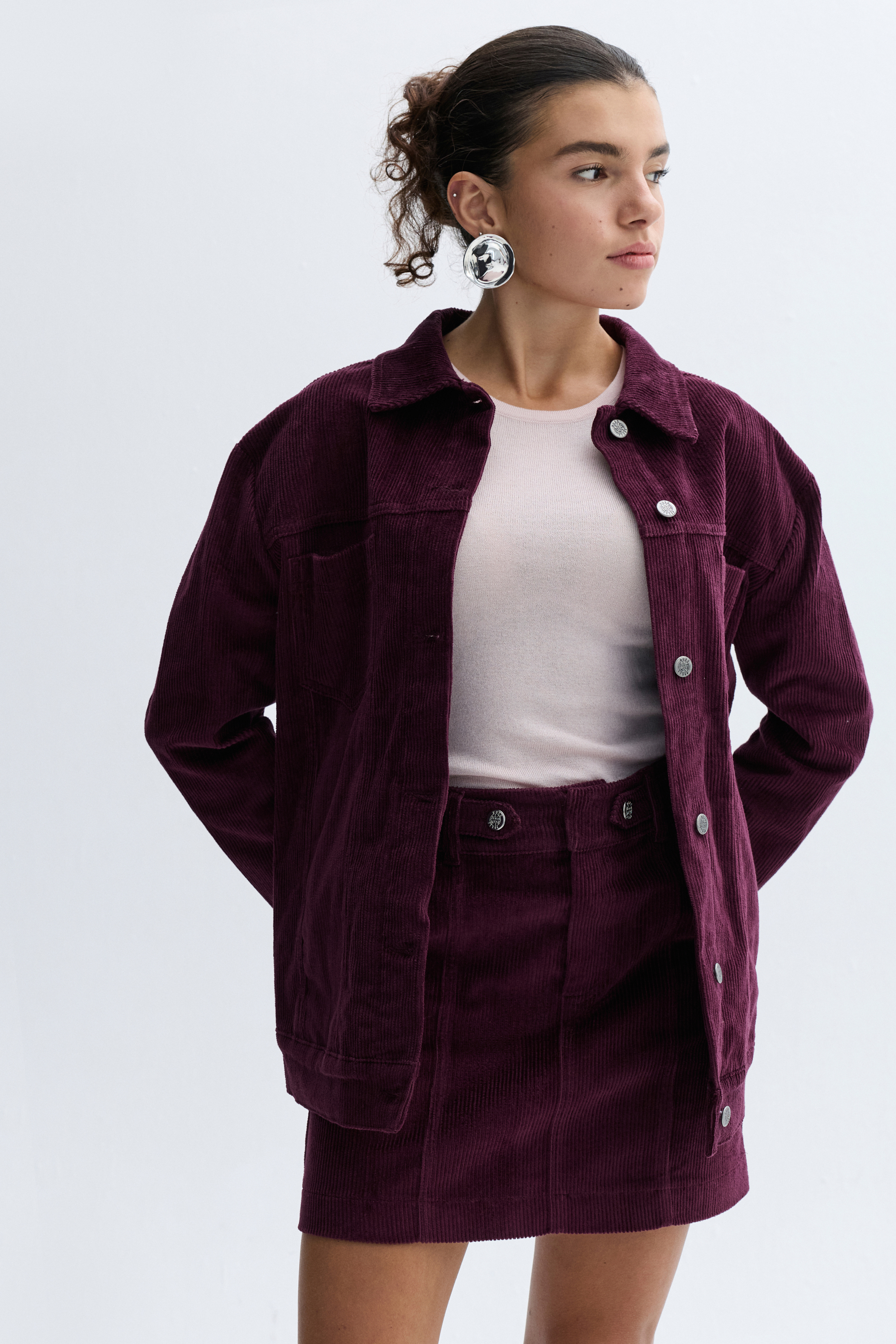 OVERSIZE KADİFE DOKULU TRUCKER CEKET