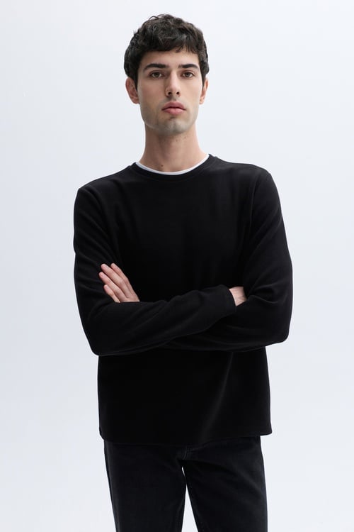 YAKA DETAYLI BİSİKLET YAKA SWEATSHIRT