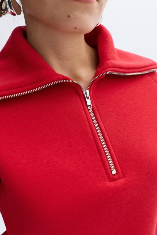  FERMUARLI DİK YAKA SWEATSHIRT