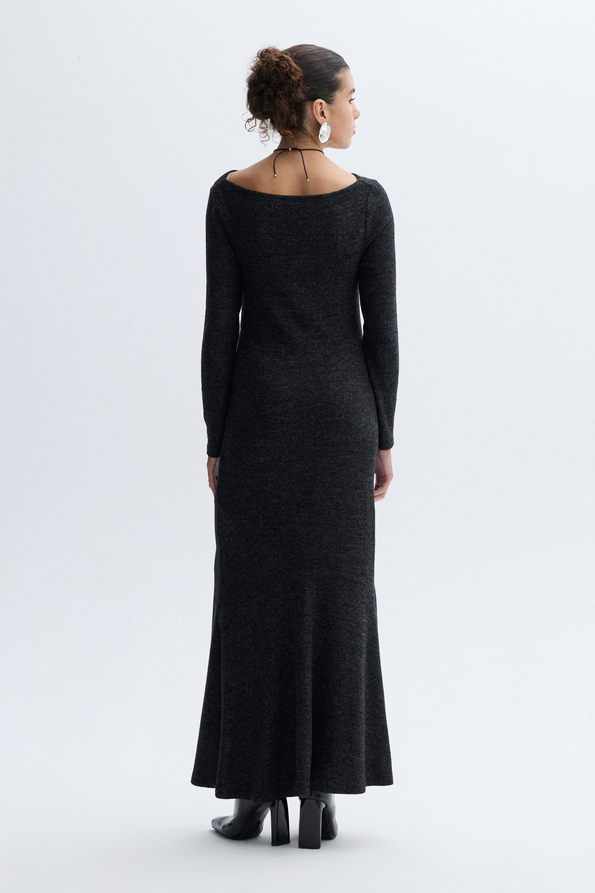 FITTED YIRTMAÇLI UZUN ELBİSE