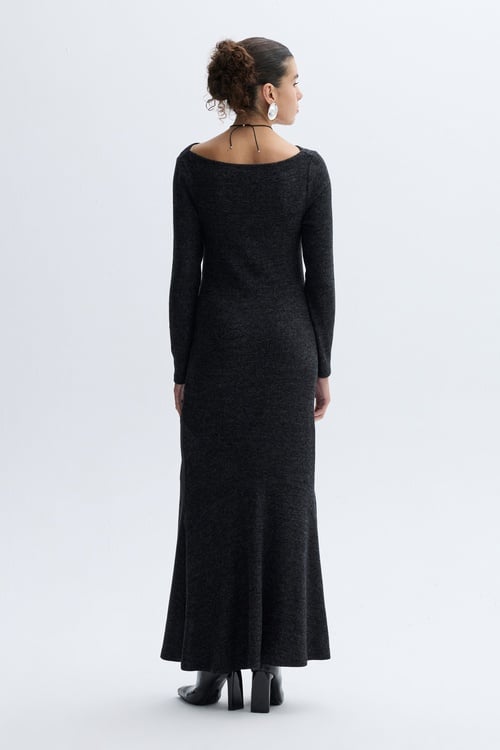 FITTED YIRTMAÇLI UZUN ELBİSE