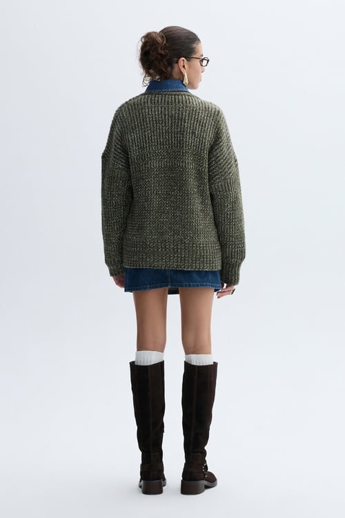 LOOSE FIT ÖRGÜLÜ HIRKA