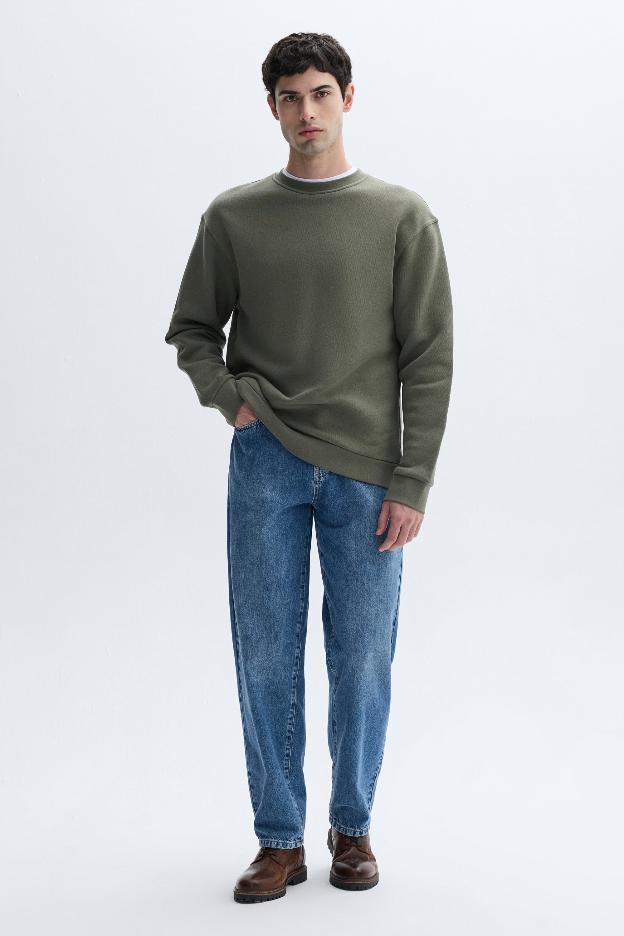 OVERSIZE BİSİKLET YAKA SWEATSHIRT