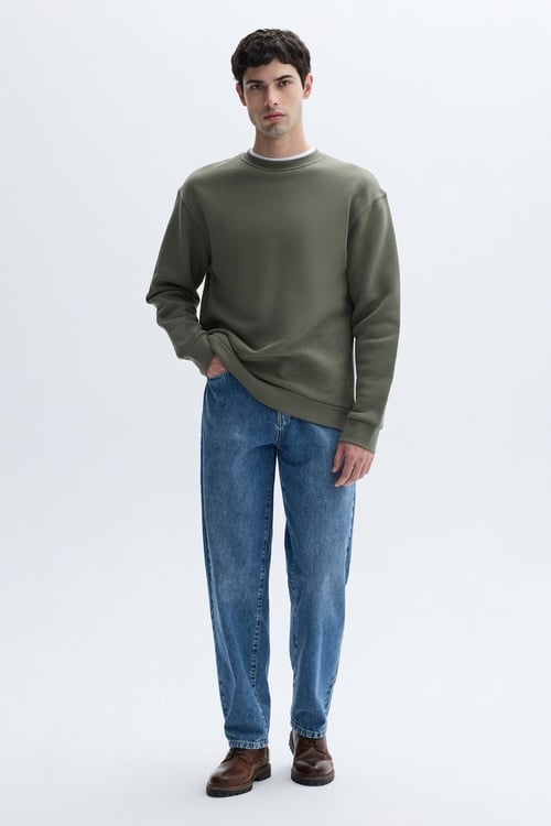 OVERSIZE BİSİKLET YAKA SWEATSHIRT