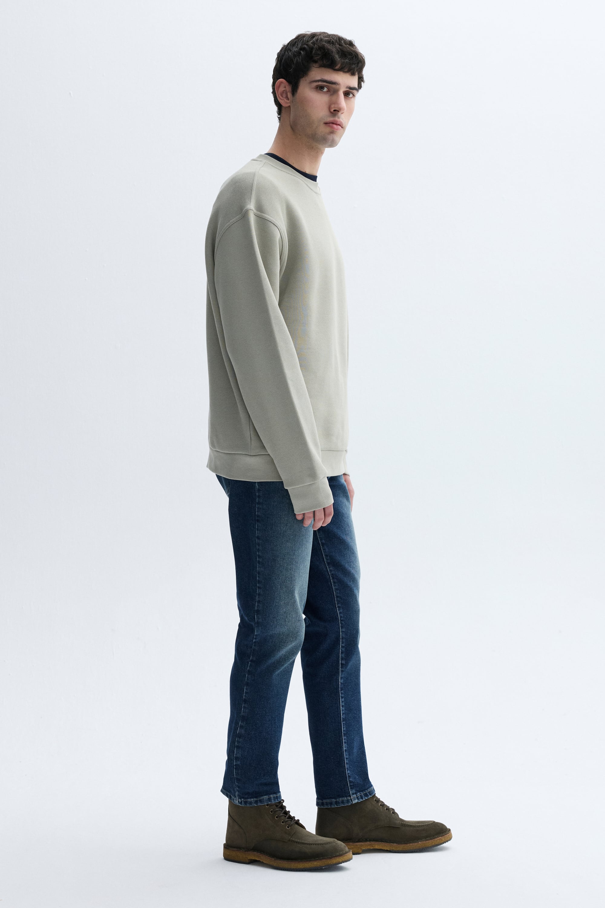 OVERSIZE BİSİKLET YAKA SWEATSHIRT