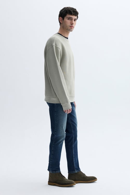 OVERSIZE BİSİKLET YAKA SWEATSHIRT