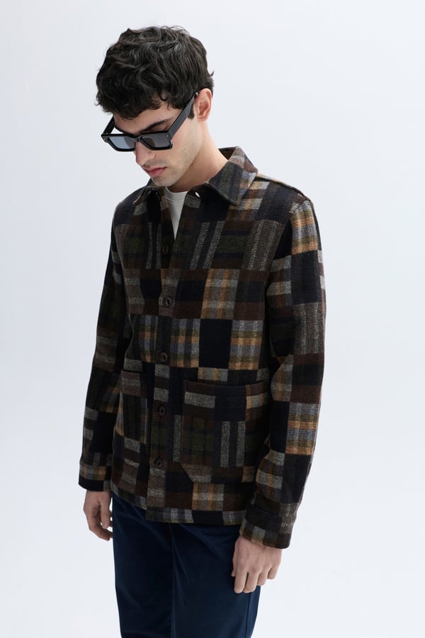 JAKARLI YÜN KARIŞIMLI CASUAL CEKET