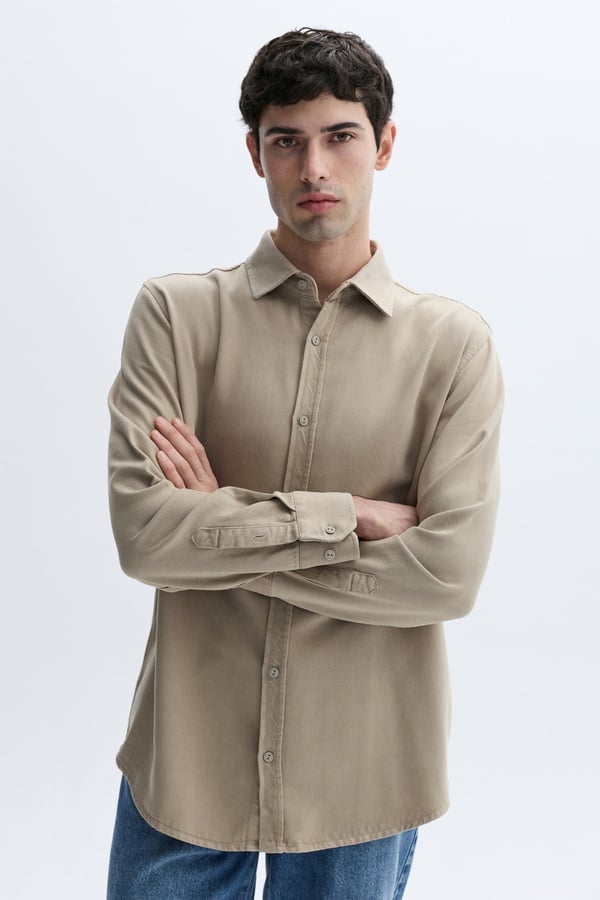 REGULAR FIT UZUN KOLLU LİYOSEL GÖMLEK