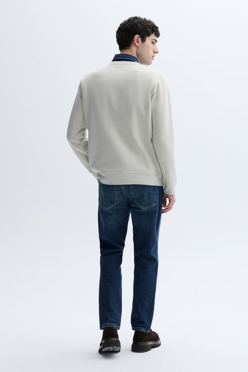 NAKIŞLI BİSİKLET YAKA SWEATSHIRT