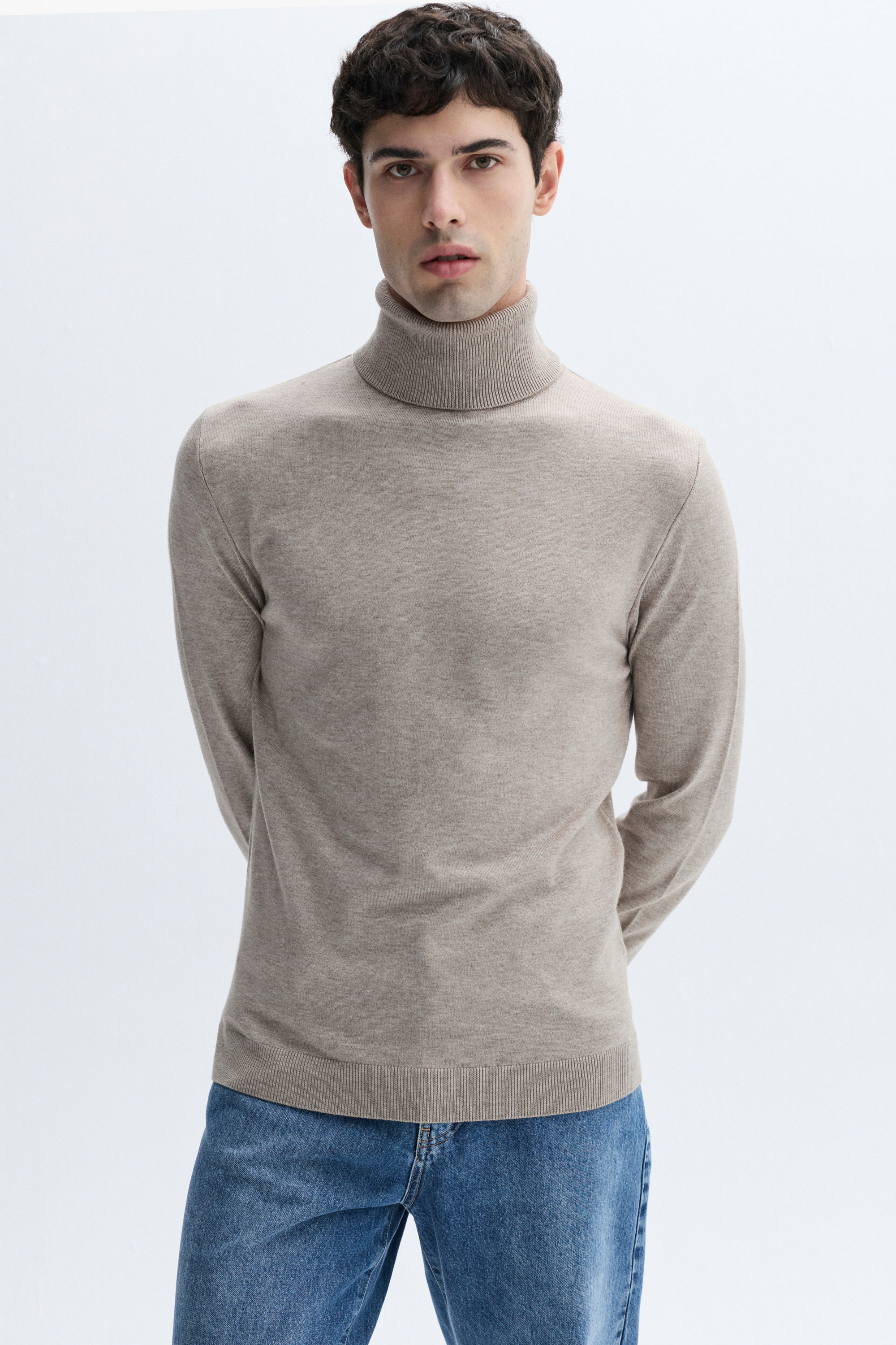 FITTED BALIKÇI YAKA TRİKO KAZAK