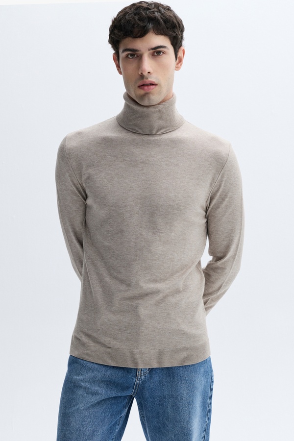 FITTED BALIKÇI YAKA TRİKO KAZAK