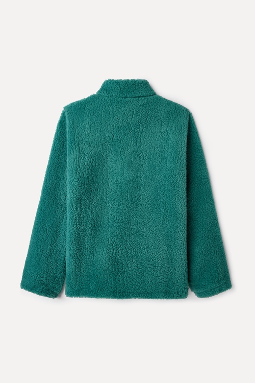 COMFORT FIT DİK YAKA PELÜŞ SWEATSHIRT