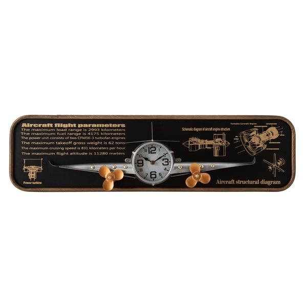 Mudo Concept Airplane Silver Duvar Saati 78X8X21Cm