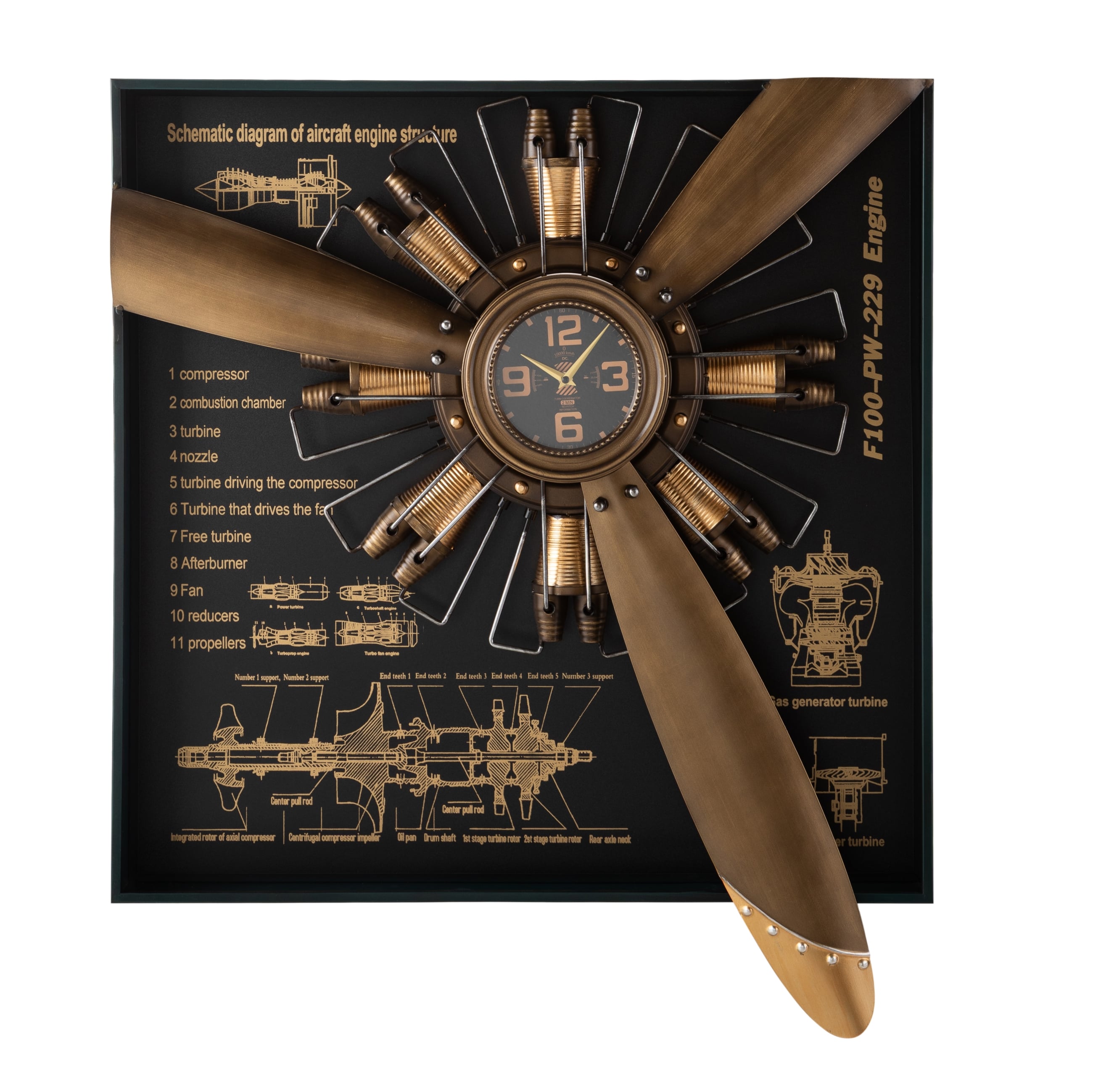 ELICA GOLD DUVAR SAATİ 80X15X96CM