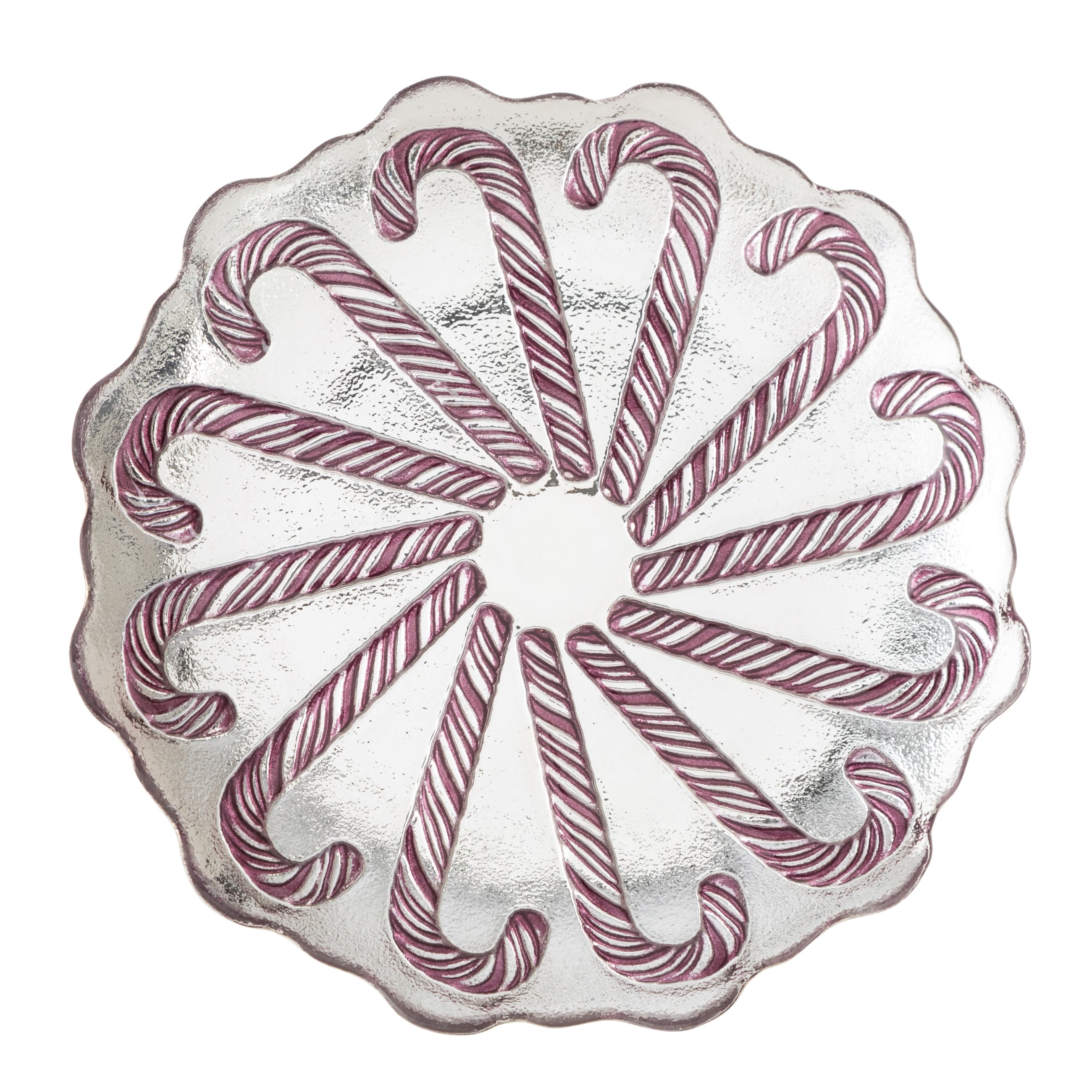 BASTON ŞEKER DESENLİ AYAKLI SUNUM 21 CM