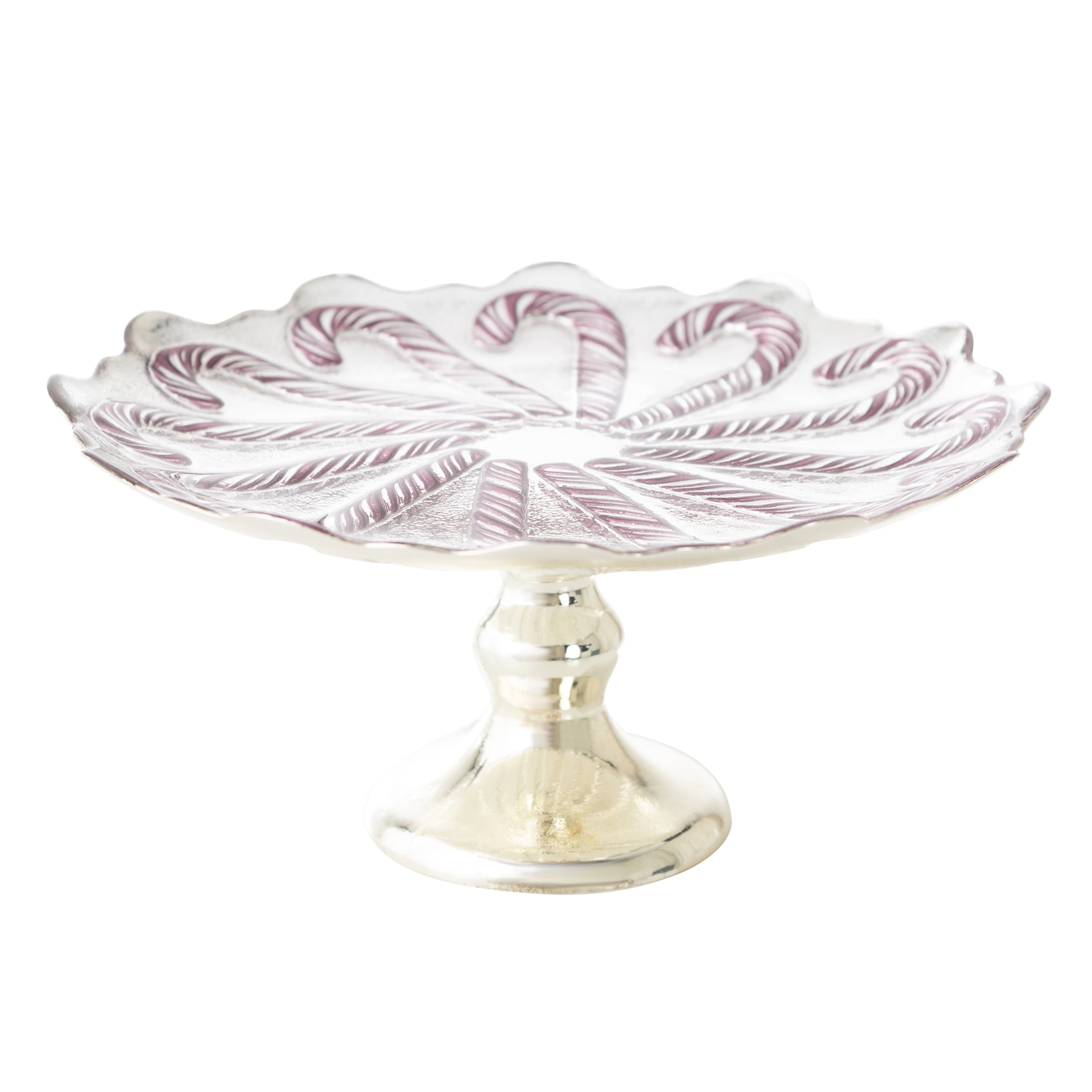 BASTON ŞEKER DESENLİ AYAKLI SUNUM 21 CM