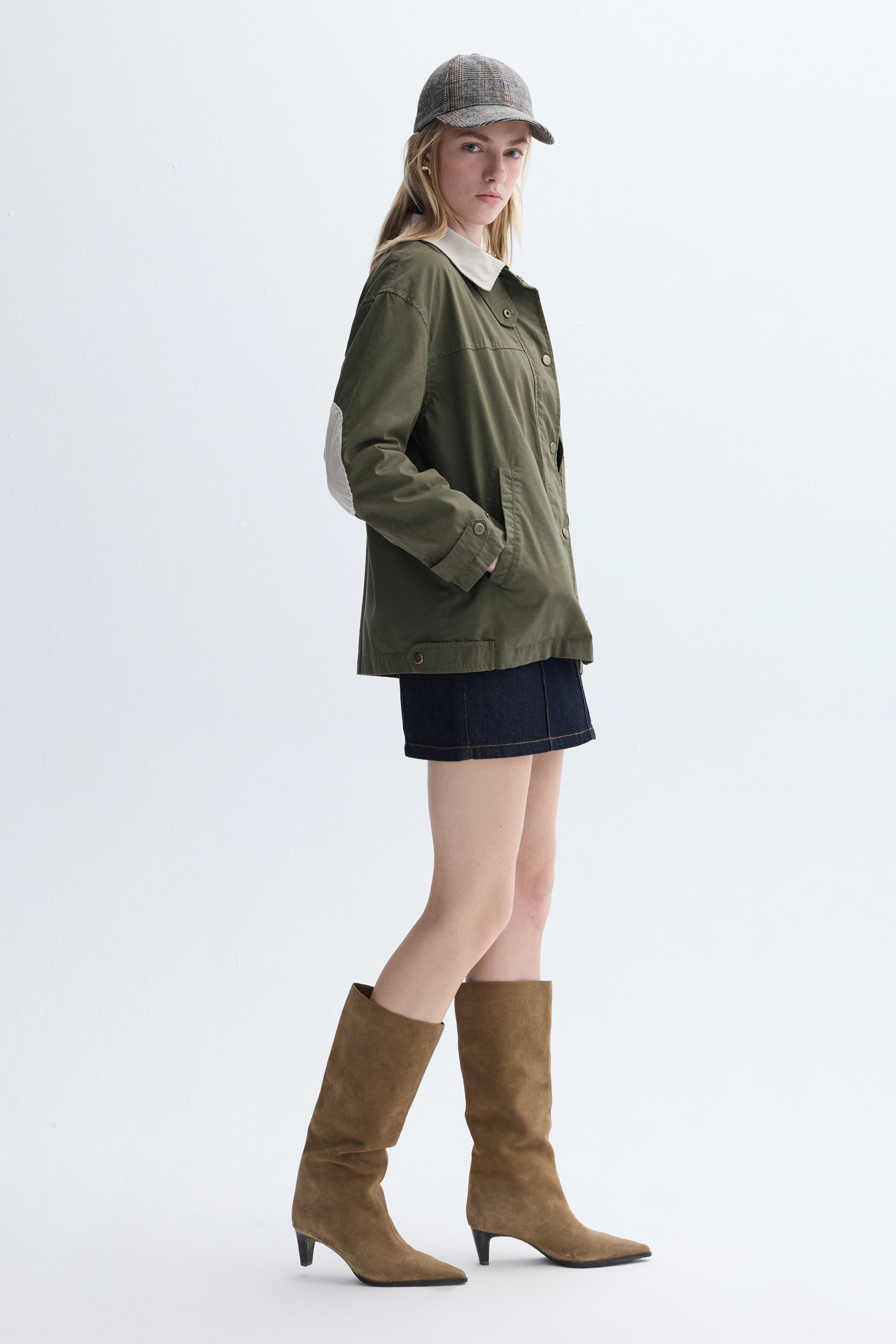 KADİFE YAKA OVERSIZE MONT CEKET