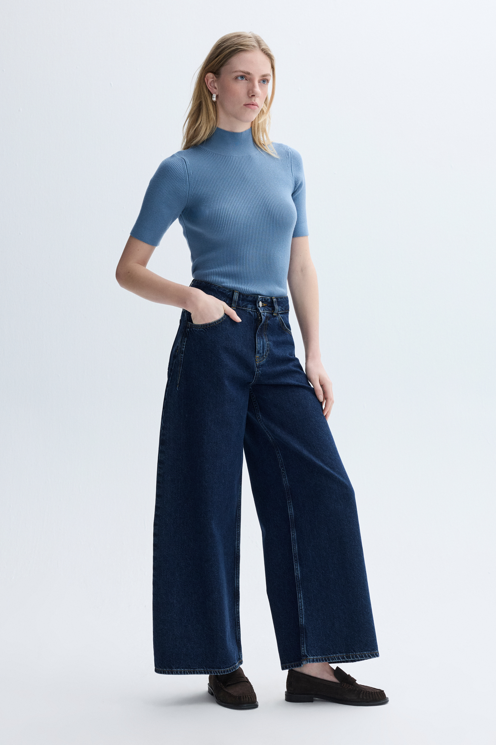 FITTED DİK YAKA 3/4 KOL TRİKO KAZAK