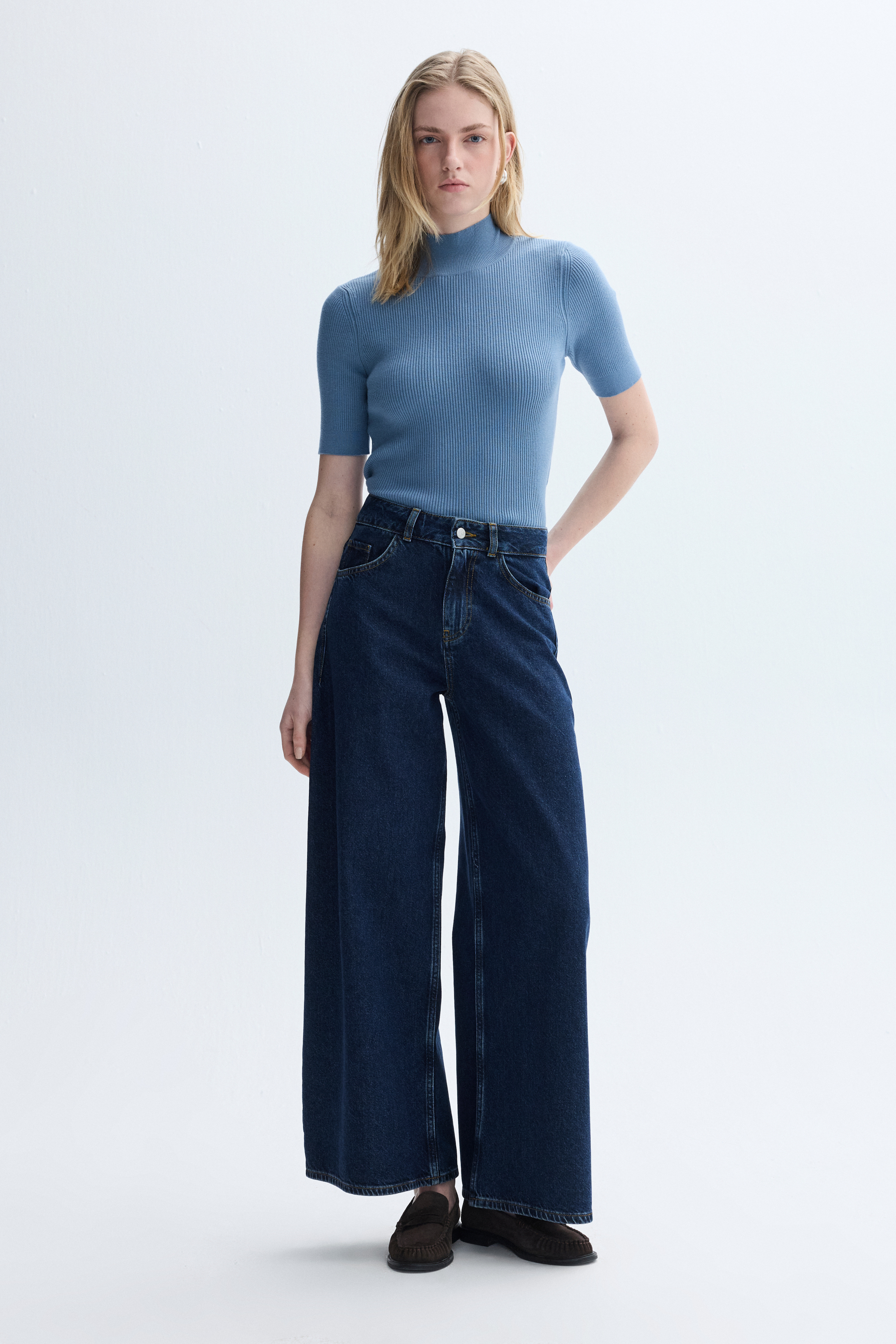 FITTED DİK YAKA 3/4 KOL TRİKO KAZAK