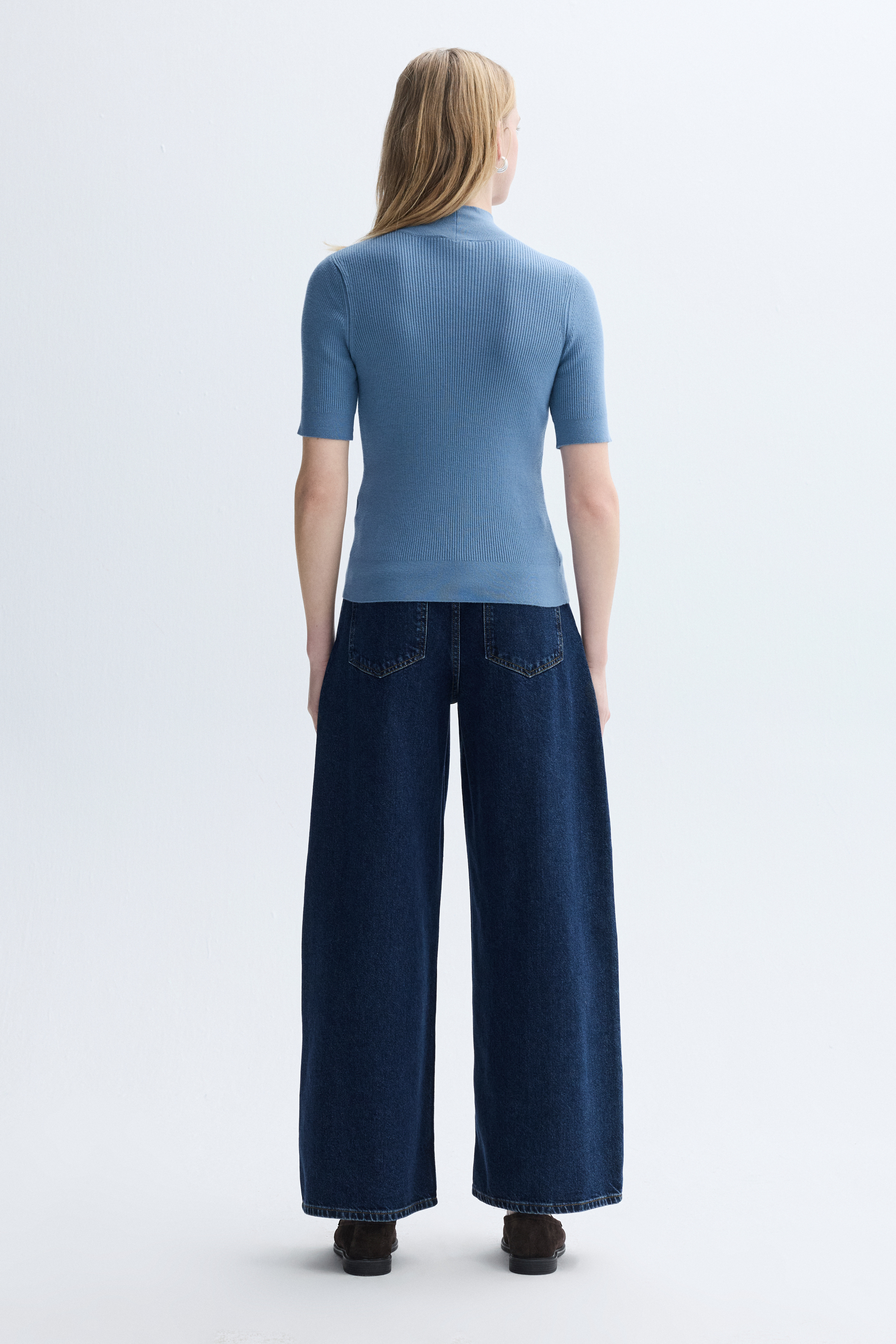 FITTED DİK YAKA 3/4 KOL TRİKO KAZAK